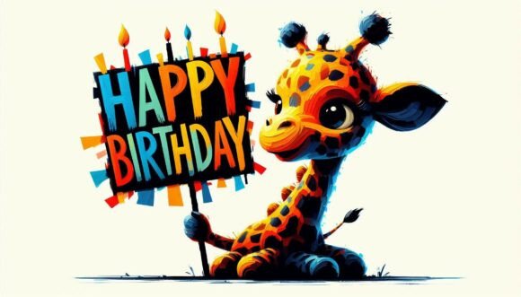 Download Expressionist Giraffe Birthday - Premium Resources