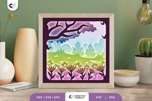 Download Blooming Spring Garden Light Box SVG - Blooming Collection