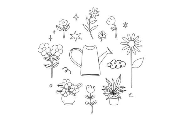 Download Lined Flower Nature Vases Garden Element - Nature Collection