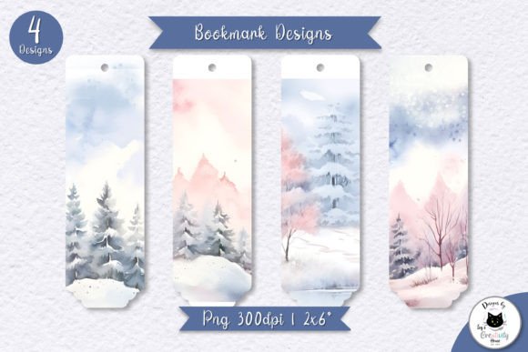 Download Printable Watercolor Winter Bookmarks - Printable watercolor Collection